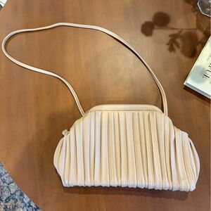 Elegant Cream Pleated Women's Bag